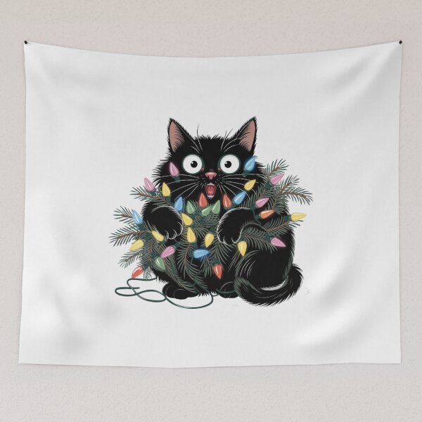 Item preview,  Funny Christmas Cat, Meowy Christmas, Santa's little helper, Be happy designed and sold by KolorellaS.