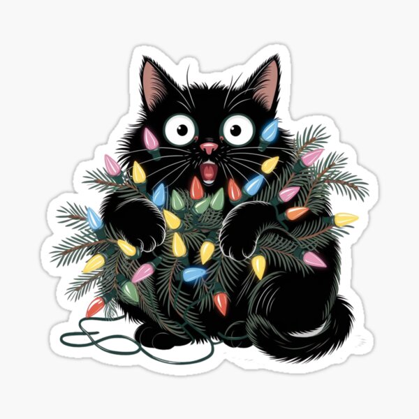 Item preview,  Funny Christmas Cat, Meowy Christmas, Santa's little helper, Be happy designed and sold by KolorellaS.