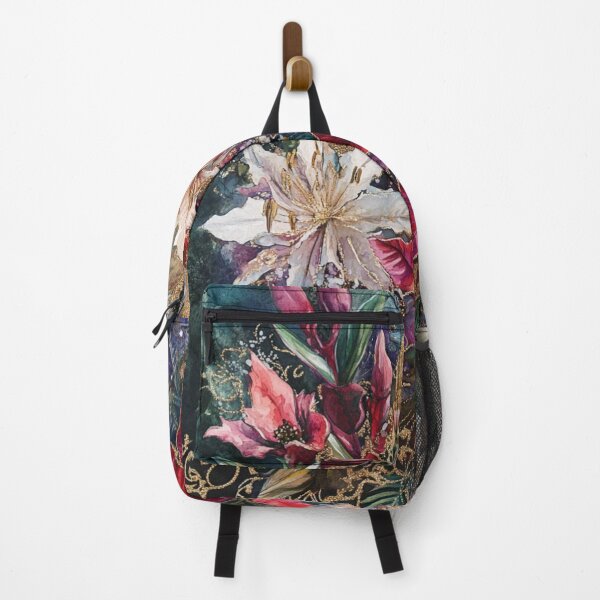 Item preview, Festive Floral Symphony: Poinsettias and Lilies in a Golden Glow designed and sold by Cris888.