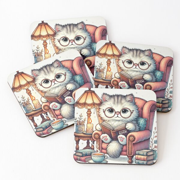 Item preview, Curious Cat Reading in Cozy Comfort designed and sold by Alta-store.