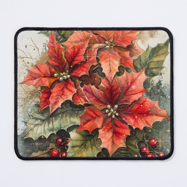 Item preview, Festive Watercolor Poinsettia Arrangement designed and sold by Cris888.