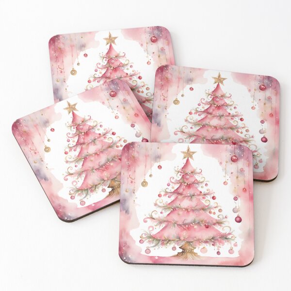 Item preview,   Pink Trees , Christmas Tree Farm, Christmas Tree Path, Cute Winter Christams Happy Holidays designed and sold by KolorellaS.