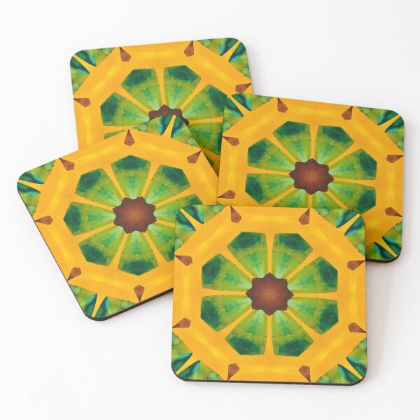 Item preview,  Radiant Gem Mandala - with hues of emerald green and golden amber designed and sold by Zilpa’s Prints.