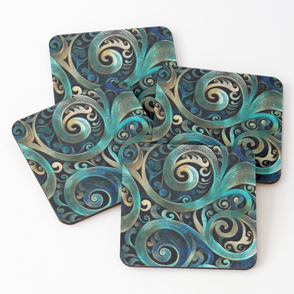 Item preview, New Zealand Māori Paua Pattern Koru Design 222 designed and sold by GrinGalore.