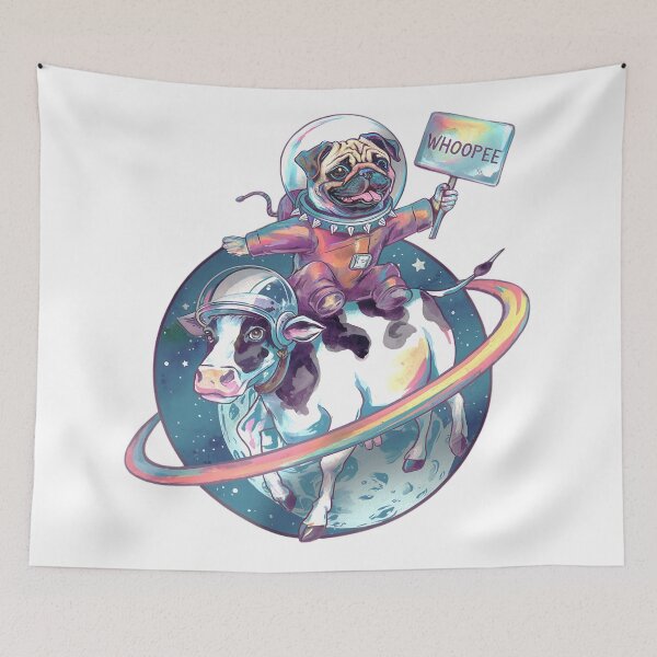 Item preview, Cute Astronaut Pug Dog - Cow Jumped Over The Moon - Conspiracy Theory designed and sold by Conspiracy Crew.
