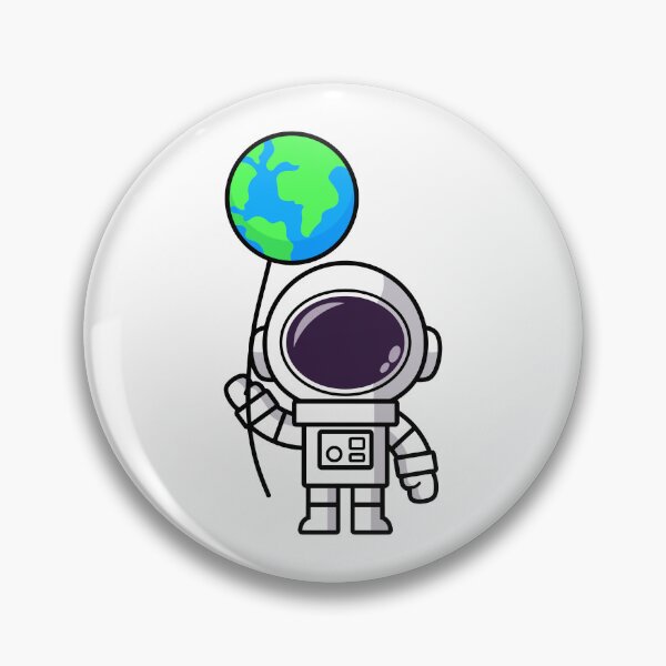 Item preview, Cute astronauts cartoon wearing spacesuit Holding the world balloon designed and sold by NoeySmiley55.