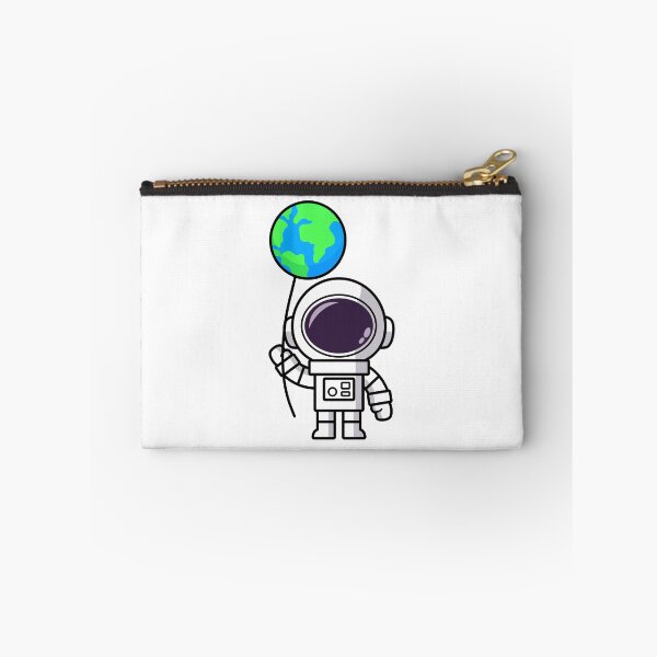 Item preview, Cute astronauts cartoon wearing spacesuit Holding the world balloon designed and sold by NoeySmiley55.