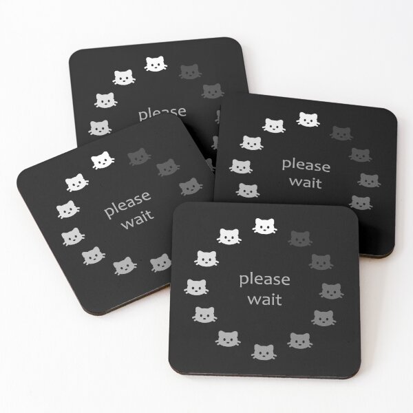 Item preview, Please Wait - Computer Browser Loading Symbol Cats (Dark Background) designed and sold by cyberbcat.