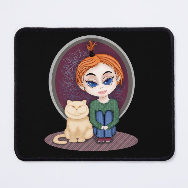 Item preview, Girl with Cat. Chibi Style. About True Friends designed and sold by KateQR.