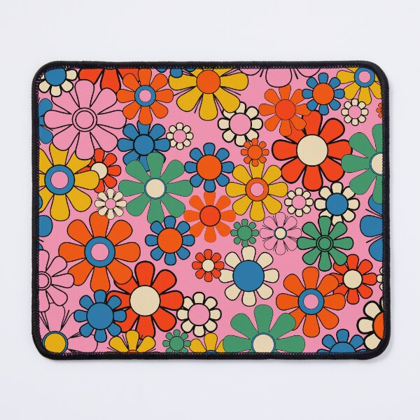 Item preview, Groovy Floral Retro Garden Bold and Colorful 60s 70s Flower Pattern with Pink designed and sold by kierkegaard.