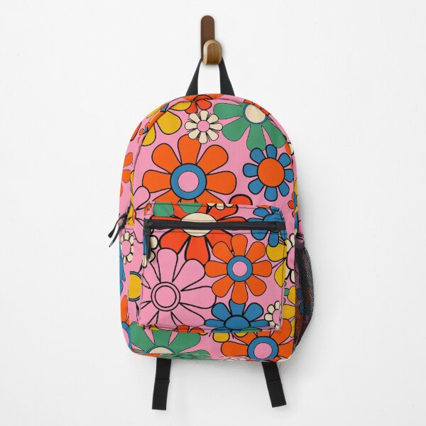 Item preview, Groovy Floral Retro Garden Bold and Colorful 60s 70s Flower Pattern with Pink designed and sold by kierkegaard.
