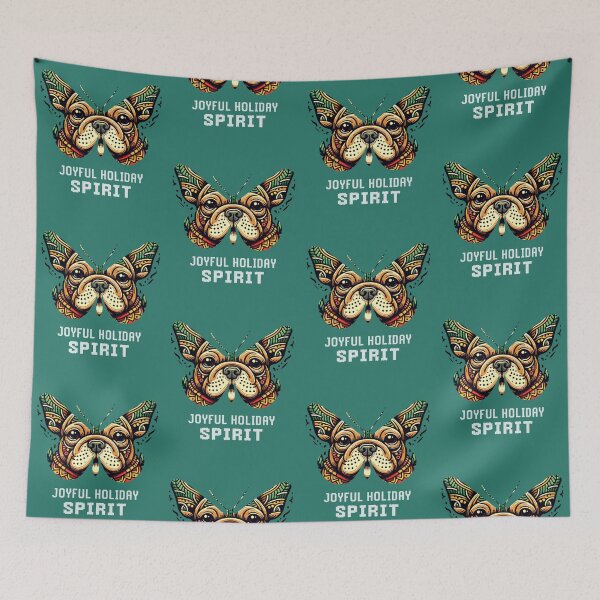 Item preview, Joyful holiday spirit, for French bulldog lover, Christmas and new year gift designed and sold by DekoDesignsHub.