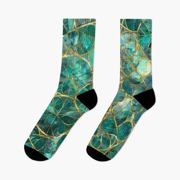Item preview, Stained Glass Jade Gold Mandala Pattern designed and sold by GrinGalore.