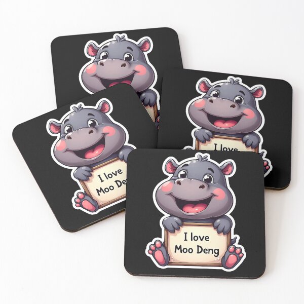 Item preview, Baby Hippo with Shield – Moo Deng designed and sold by ArtCreator2023.
