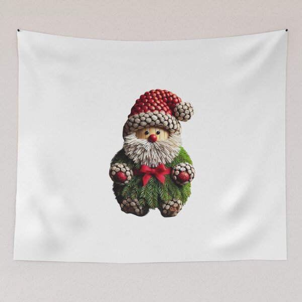 Item preview, Unique Cheerful Graphic of Christmas Characters Made of Spruce Twigs | Festive Holiday Art designed and sold by MiszungART.