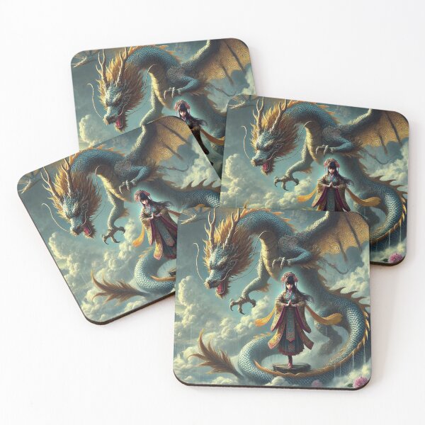 Item preview, AI generated girl controling her dragon designed and sold by AI-this-is-AI.