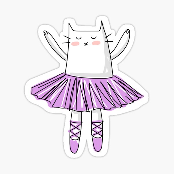 Aperçu de l'œuvre Chat Ballerine - Violet créée et vendue par HappyCatPrints.