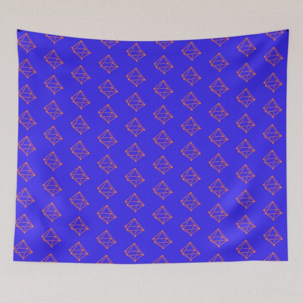 Item preview, Orange Octahedron on Blue designed and sold by MagentaTwilight.