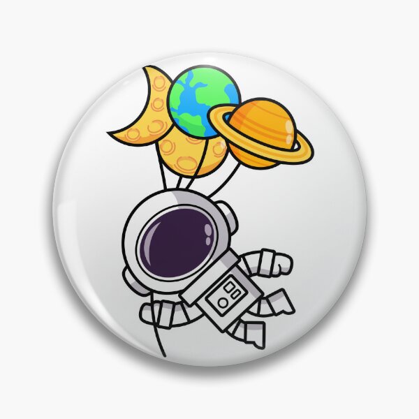 Item preview, Cute astronauts cartoon wearing spacesuit Holding the world and planets balloon designed and sold by NoeySmiley55.