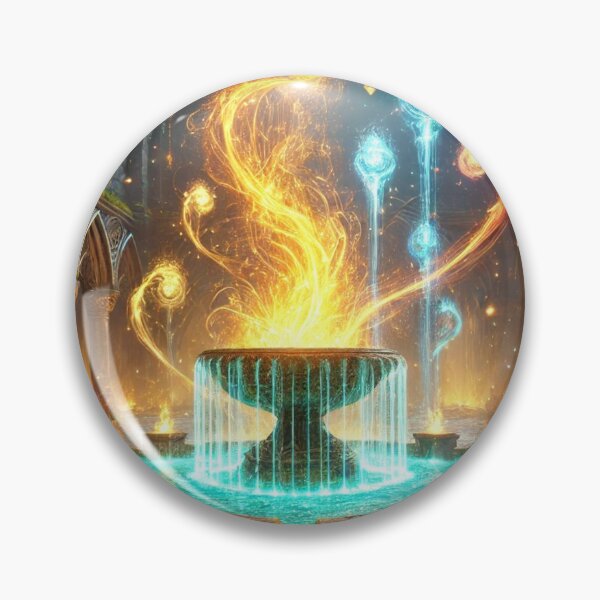 Item preview, Enchanted Elemental Fountain with Glowing Fire and Water designed and sold by TeslaSt0re.