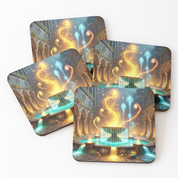 Item preview, Enchanted Elemental Fountain with Glowing Fire and Water designed and sold by TeslaSt0re.