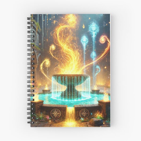Item preview, Enchanted Elemental Fountain with Glowing Fire and Water designed and sold by TeslaSt0re.