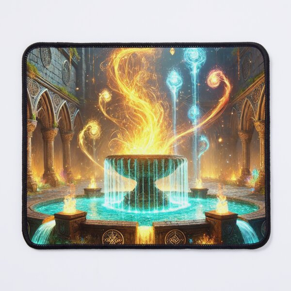 Item preview, Enchanted Elemental Fountain with Glowing Fire and Water designed and sold by TeslaSt0re.