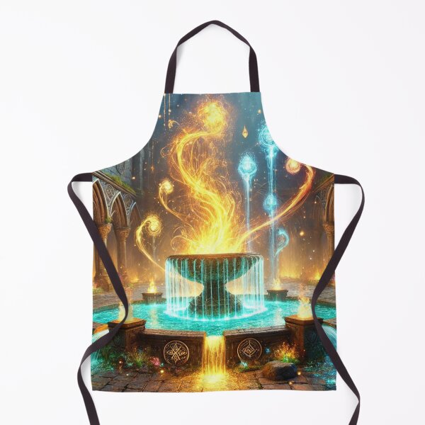 Item preview, Enchanted Elemental Fountain with Glowing Fire and Water designed and sold by TeslaSt0re.