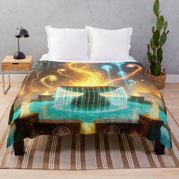 Item preview, Enchanted Elemental Fountain with Glowing Fire and Water designed and sold by TeslaSt0re.