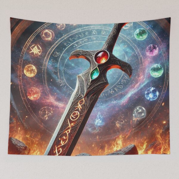Item preview, Enchanted Sword of Elements with Celestial Symbols designed and sold by TeslaSt0re.