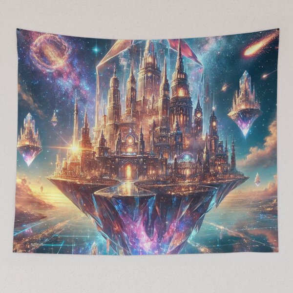 Item preview, Floating Crystal City Illuminated by Celestial Light designed and sold by TeslaSt0re.