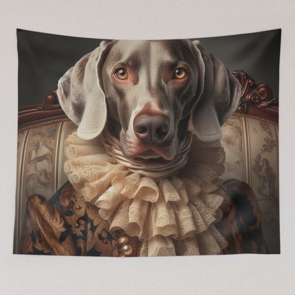 Item preview, Vintage Renaissance Weimaraner Art - Elegant Pet Portrait Wall Décor - Antique Style Dog Lover Gift for Home designed and sold by WeimTrails.