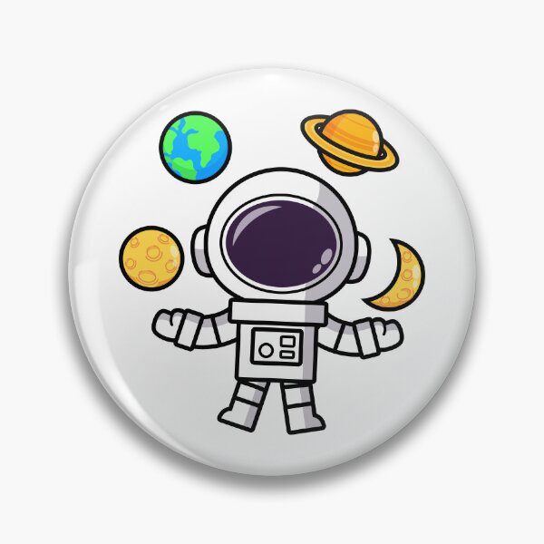 Item preview, Cute astronauts cartoon wearing spacesuit Holding the world and planets balloon designed and sold by NoeySmiley55.