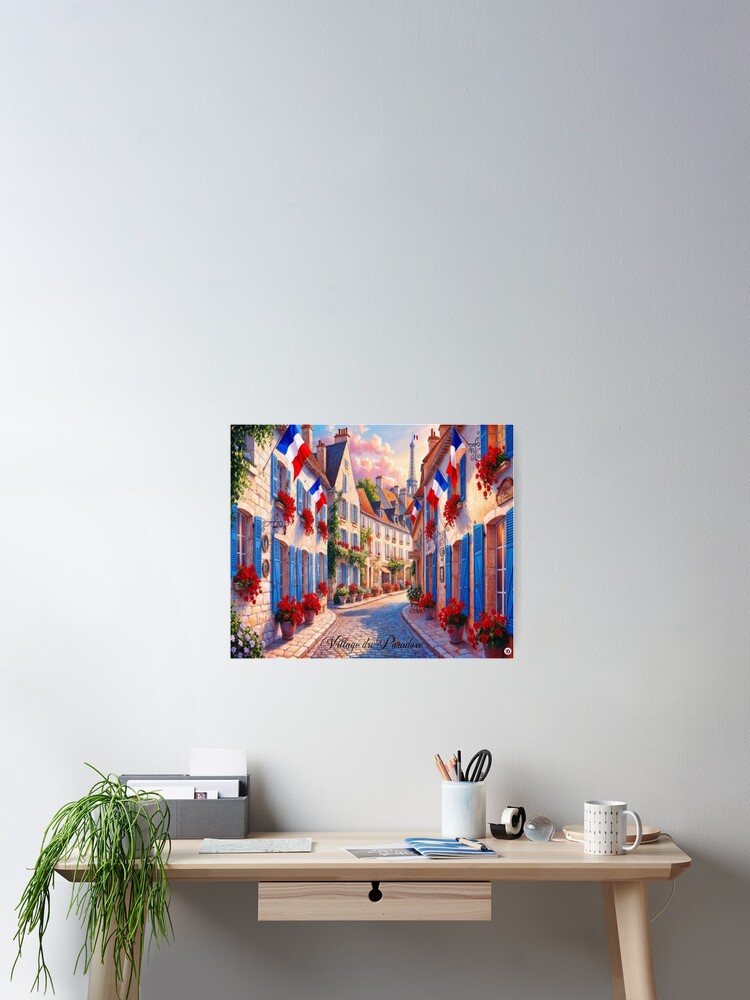 Aperçu 2 sur 3. Poster avec l'œuvre Village du Paradoxe. créée et vendue par Vinidal.