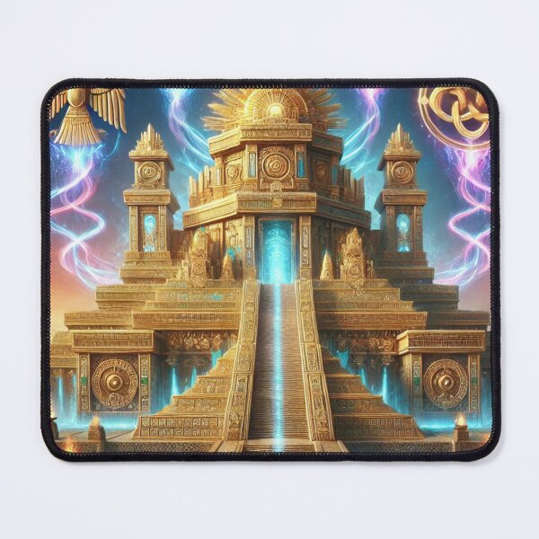 Item preview, Golden Temple of Light with Mystical Symbols designed and sold by TeslaSt0re.