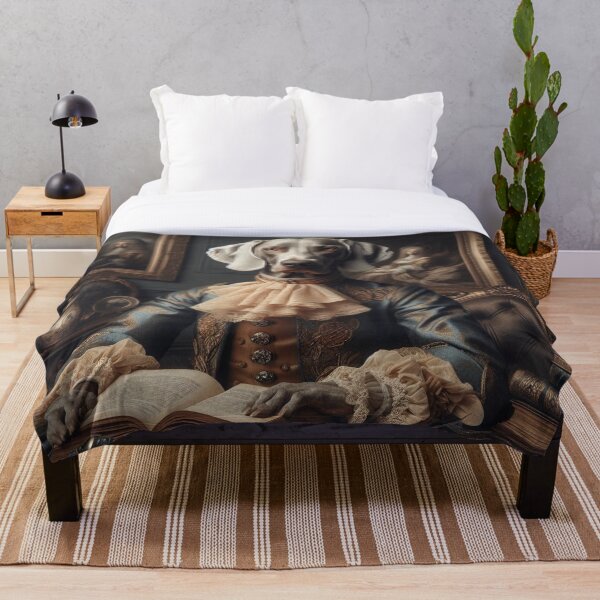 Item preview, Arte aristocrático del Weimaraner: elegante retrato de perro noble leyendo designed and sold by WeimTrails.