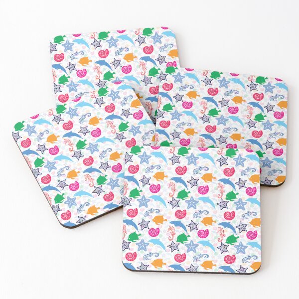 Item preview, Colorful Sea Animals Illustration Pattern designed and sold by PatternTitan.