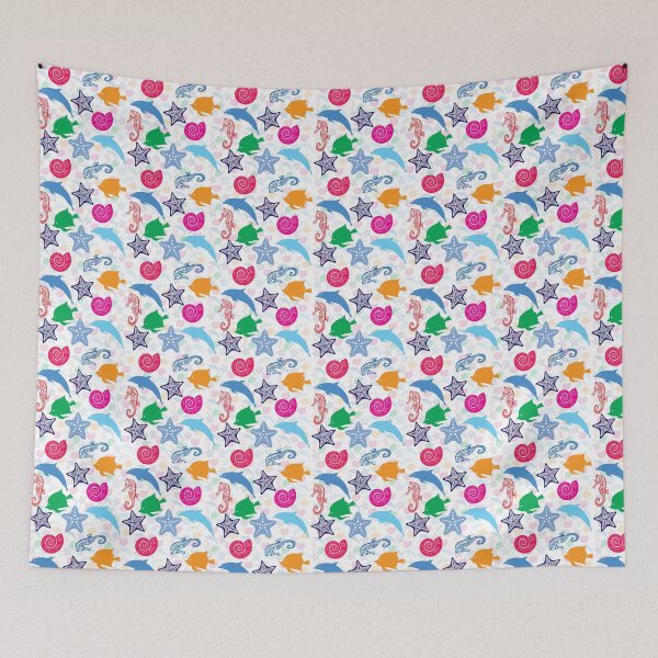 Item preview, Colorful Sea Animals Illustration Pattern designed and sold by PatternTitan.