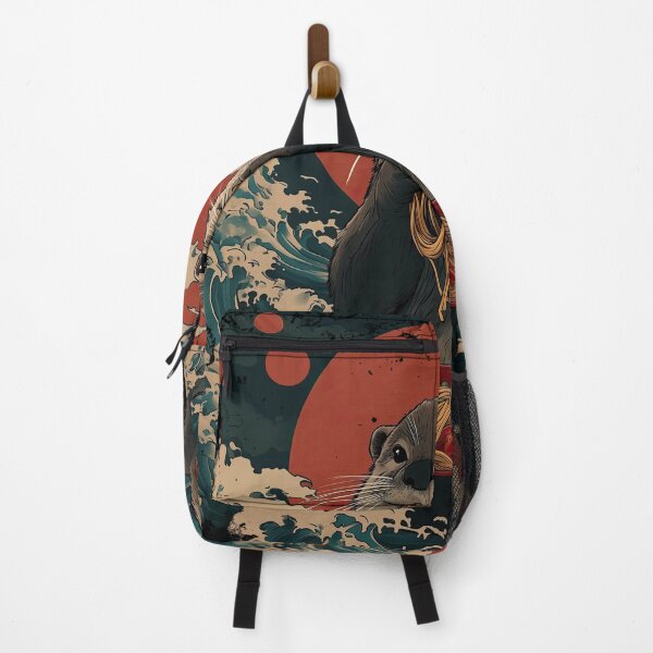 Item preview, Otter eating ramen - Japanese vintage paint designed and sold by Gaviani Design Studio.