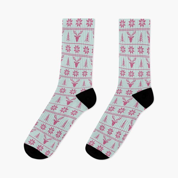 Item preview, Pink and teal ugly Christmas sweater pattern designed and sold by sasyall.