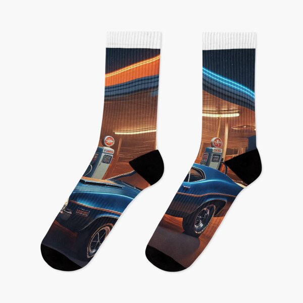 Item preview, Photorealistic Art, Vintage Muscle Car, Gas Station, American designed and sold by Salimgor Hangaround Music.