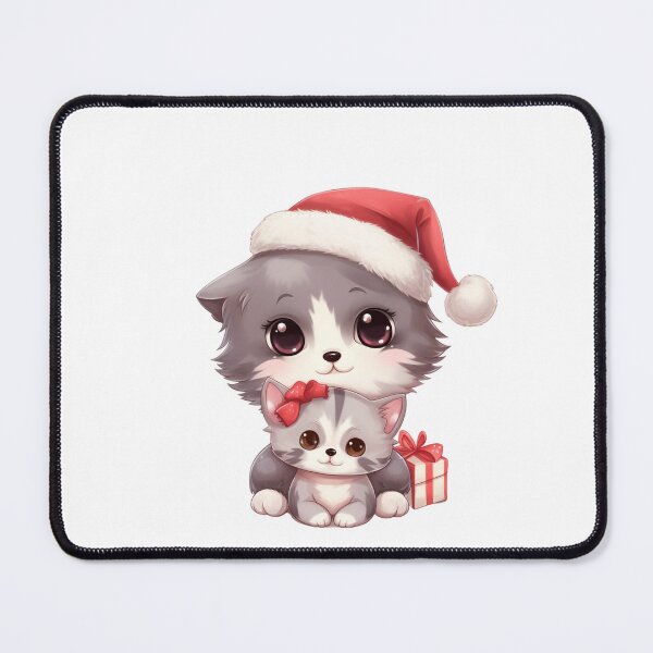 Item preview, Christmas Kitty with Kitten and Christmas Present designed and sold by The Art of Kkatarynka.