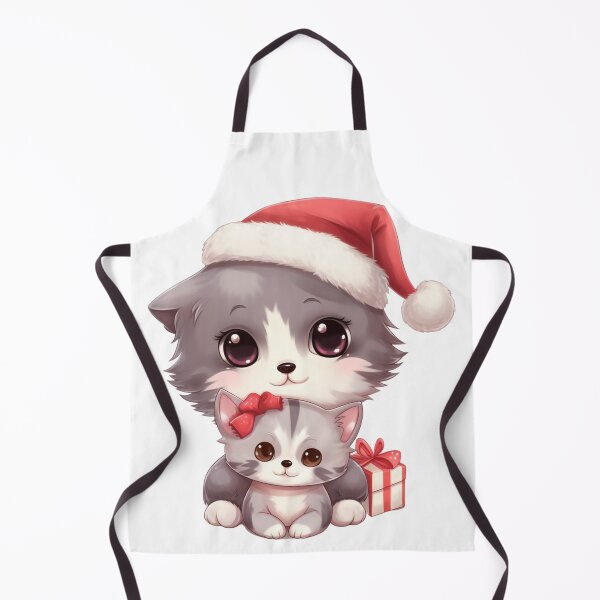 Item preview, Christmas Kitty with Kitten and Christmas Present designed and sold by The Art of Kkatarynka.
