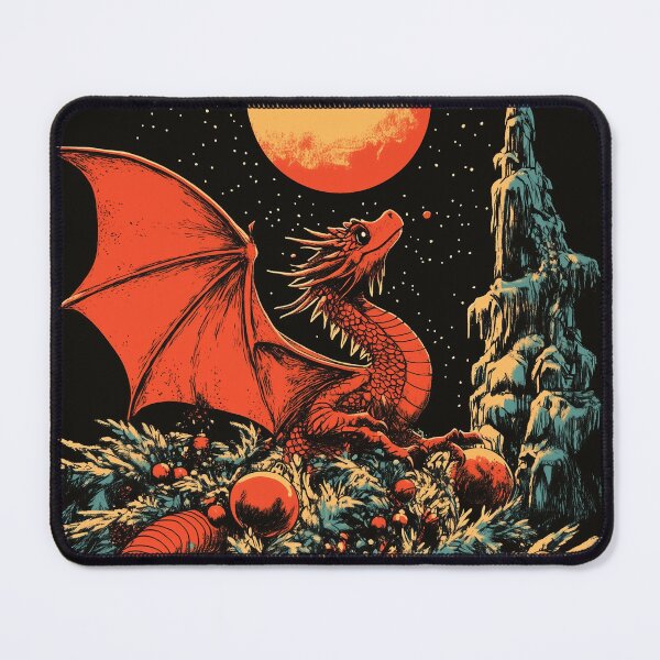 Item preview, Christmas Dragon and the Festive Tree by Night designed and sold by LonesomeKnight.