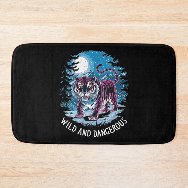 Item preview, Fierce Tiger in Snowy Moonlit Forest - Wild and Dangerous Nature Design designed and sold by love3617.