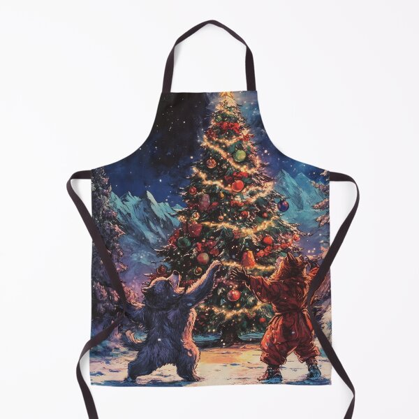 Item preview, Wolf and Bear Dancing Around a Christmas Tree designed and sold by LonesomeKnight.