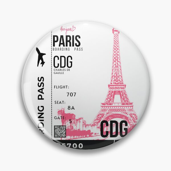 Artikelvorschau, Paris Bordkarte Rosa Eiffelturm Stilisiert entworfen und verkauft von InkWhirl.