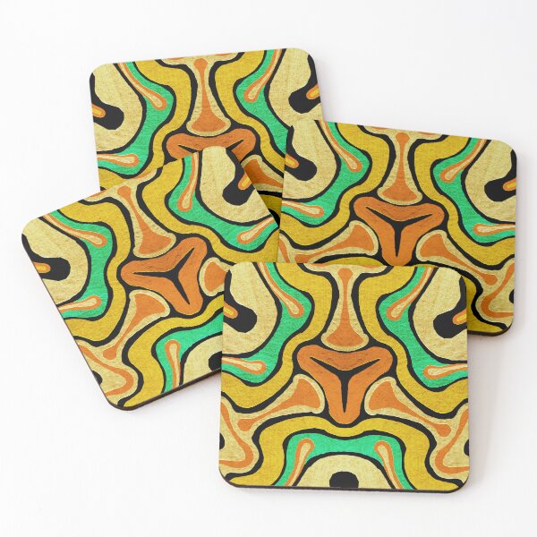 Item preview, Hand drawn repeat pattern. Orange, green, gold effect. designed and sold by Shoot-The-Moon.