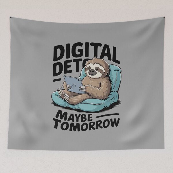 Item preview, Maybe Tomorrow - Sloth Funny Technology Addiction Design designed and sold by TeeGrit.