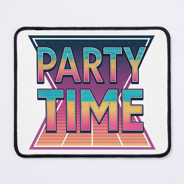 Item preview, Retro 80s-Style "Party Time" Typography with Vibrant Gradients designed and sold by Pattamo1.
